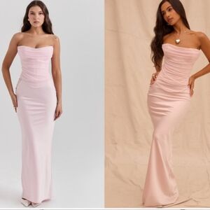 Giuliana house of cb pink maxi satin skirt